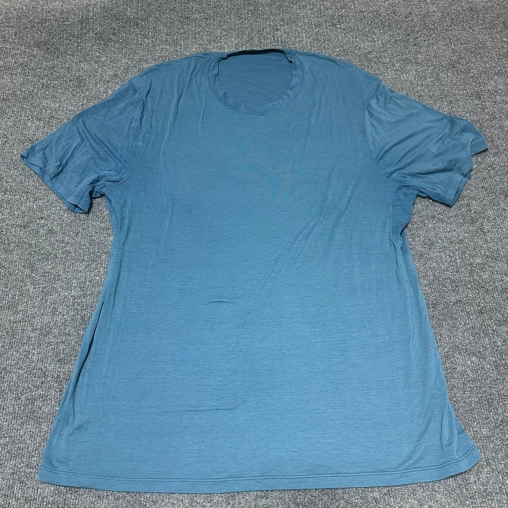Lululemon Mens Fundamental Short Sleeve‎ T-Shirt Teal Blue Large